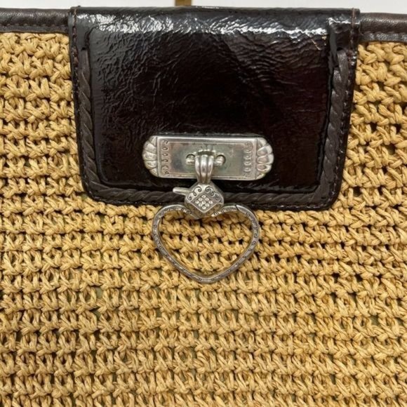 SOLD BRIGHTON Wheat Brown Straw Leather  Bag - Picture 9 of 16